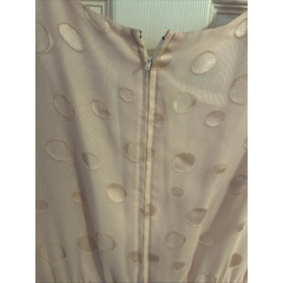 Vintage 80s Rimini Pink Long Sleeve Flowy Dress Prom Glam Chiffon - Picture 7 of 7